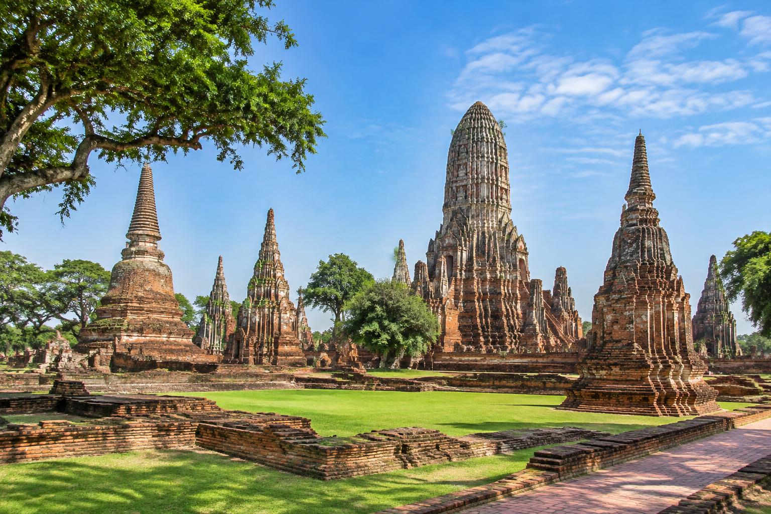 Ayutthaya Historical Park UNESCO World Heritage Site Red Brick Temples and Chedis