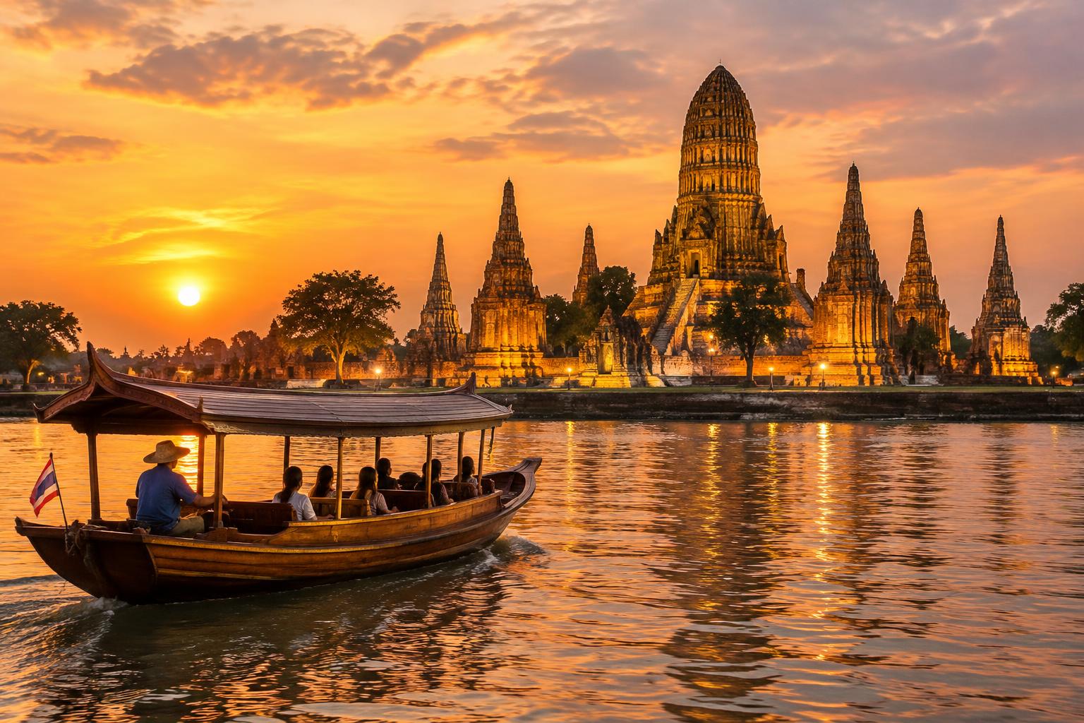 Chao Phraya River Sunset Boat Cruise Ayutthaya
